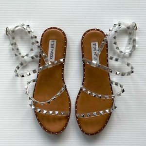 Steve Madden Travel Studded Flat Sandal in Clear
